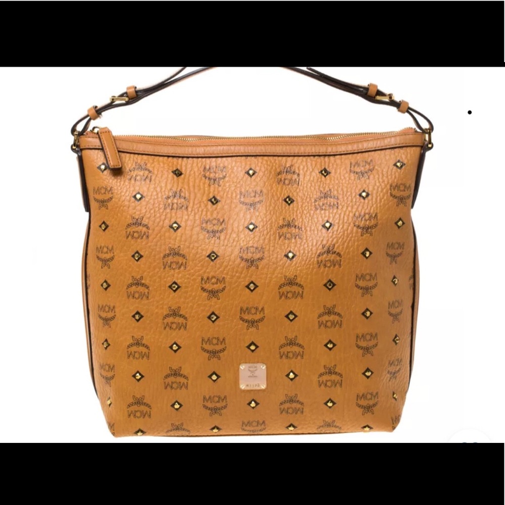 RARE AUTHENTIC MCM Cognac Visetos Leather Bag